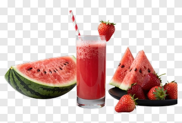 Watermelon And Strawberry Smoothie With Fresh Fruit PNG