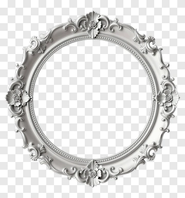 Ornate Silver Picture Frame PNG