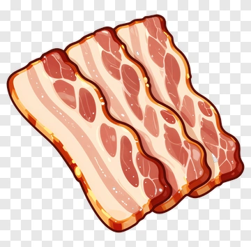 Striped Bacon Slices PNG