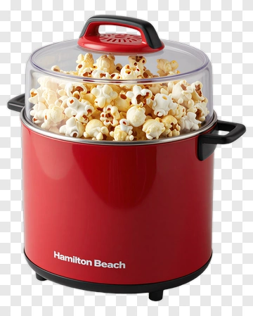 Red Popcorn Maker With Popcorn PNG