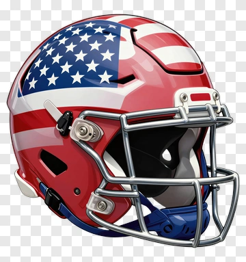 American Football Helmet With Flag Design PNG