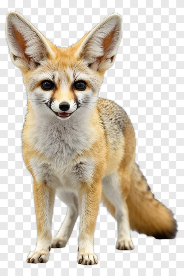 Fennec Fox Standing With Alert Expression PNG