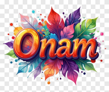 Colorful Onam Celebration Design PNG