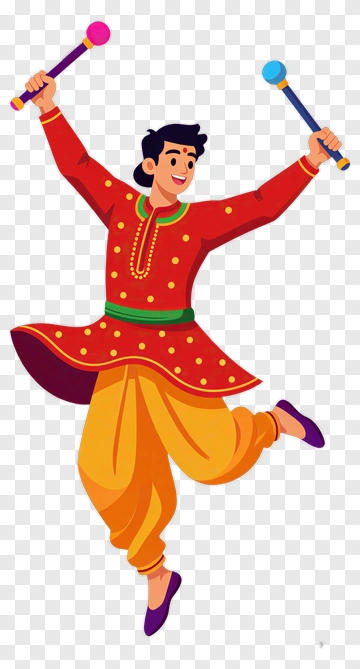 Dancer Performing With Colorful Sticks PNG