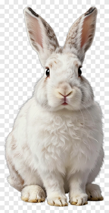 Realistic White Rabbit PNG