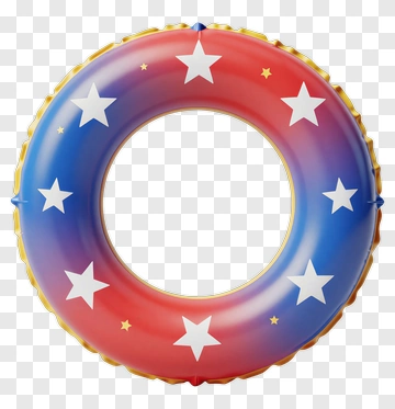 Colorful Inflatable Pool Float With Stars PNG