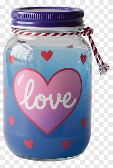 Love Jar With Heart Design PNG