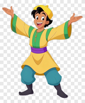 Cartoon Character Smiling And Gesturing PNG
