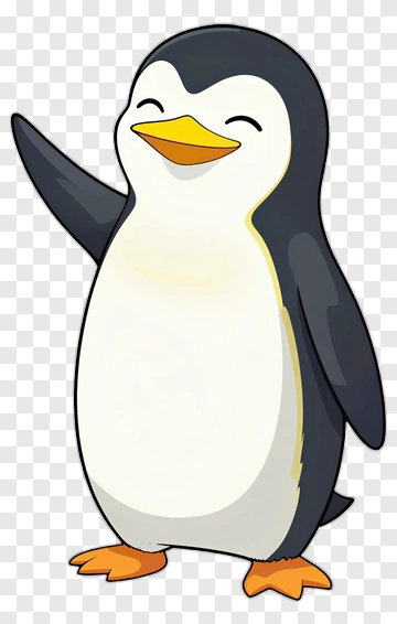 Cartoon Penguin Waving PNG