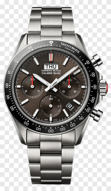 Stainless Steel Chronograph Watch PNG