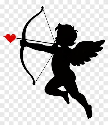 Cupid Shooting An Arrow With A Heart PNG
