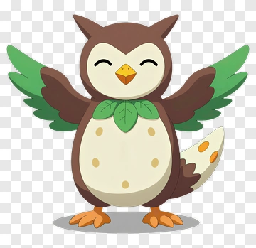 Cartoon Owl With Outstretched Wings PNG