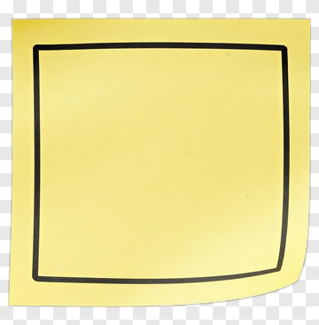 Yellow Sticky Note With Black Border PNG