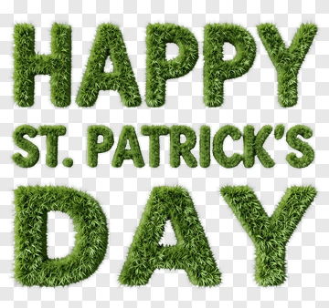 Happy St. Patrick's Day Text Made Of Grass PNG