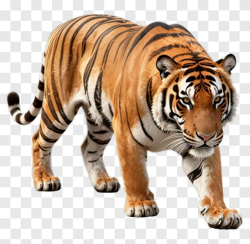 Realistic Tiger Walking PNG