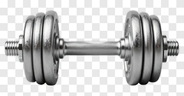 Silver Dumbbell PNG