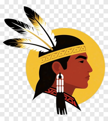 Native American Man With Feathered Headband PNG