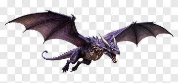 3D Dragon Flying With Outstretched Wings PNG