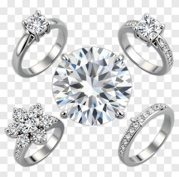 Diamond Engagement Rings Collection PNG