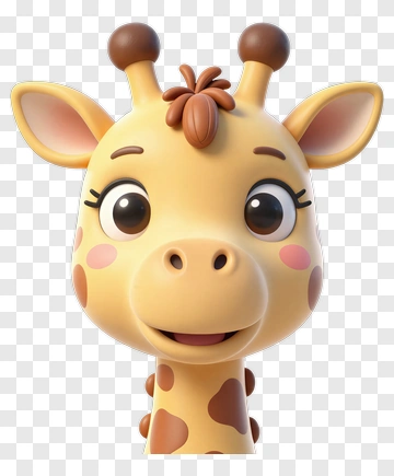 Cartoon Giraffe Head PNG