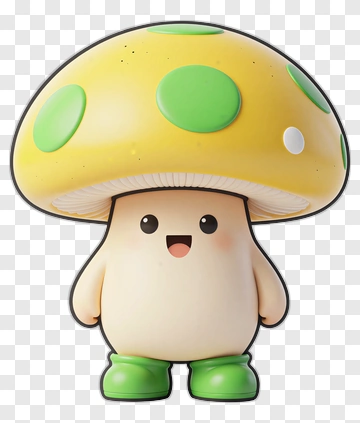 Cartoon Mushroom Character PNG