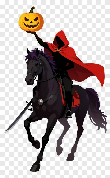 Halloween Horseman Holding A Pumpkin PNG