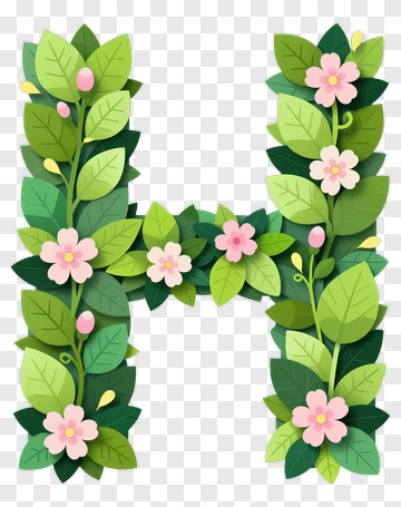 Floral Letter H PNG