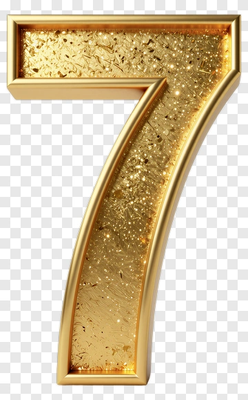 Golden Number Seven PNG