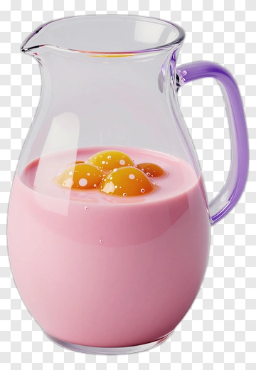 Pink Beverage Pitcher With Egg Yolks PNG