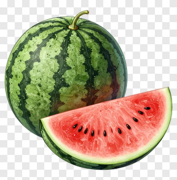 Watermelon With A Slice PNG
