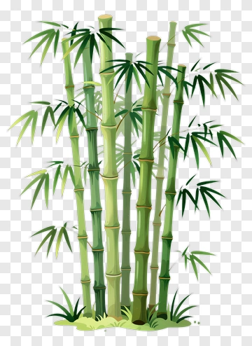 Colorful Bamboo Forest PNG