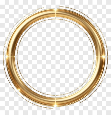 Golden Circular Frame PNG