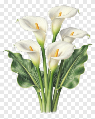 White Calla Lily Bouquet PNG