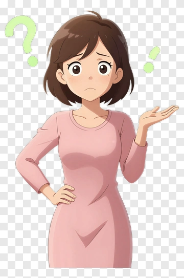 Confused Woman With Question Marks PNG