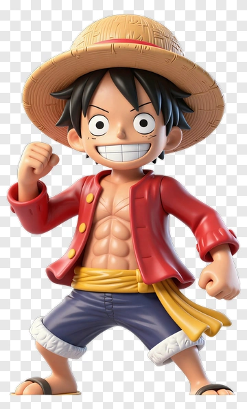 3D Cartoon Character With Straw Hat PNG