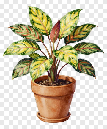 Colorful Potted Plant PNG