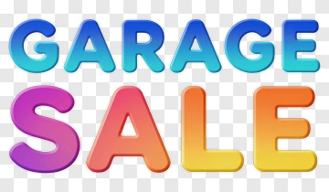 Colorful Garage Sale Text PNG