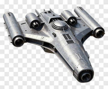 3D Sci-Fi Spaceship PNG