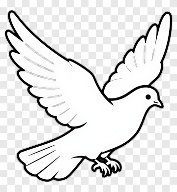 Cartoon White Dove Flying PNG