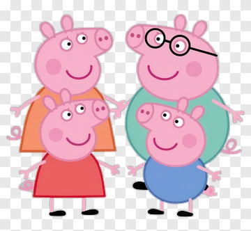 Peppa Pig Family Group PNG