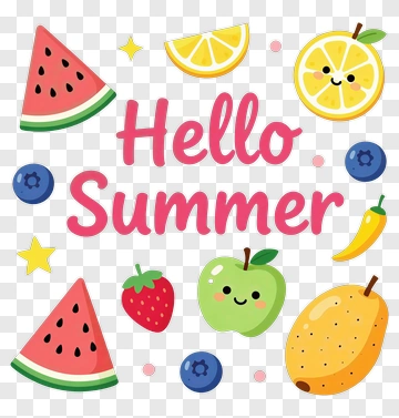 Colorful Summer Fruit Illustration PNG