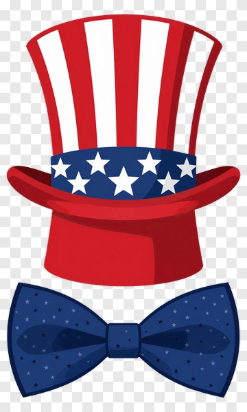 Patriotic Hat And Bow Tie PNG
