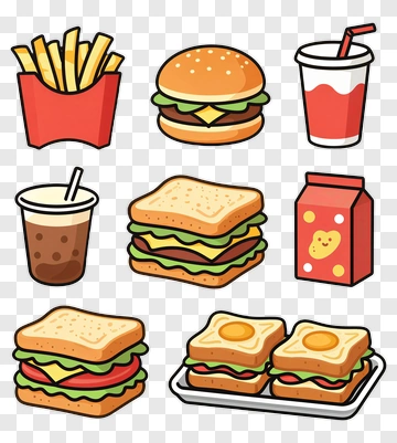 Fast Food Meal Icons PNG