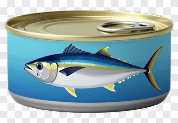 Tuna Can With Fish Illustration PNG