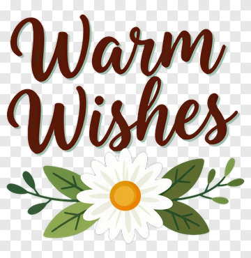 Warm Wishes With Floral Decoration PNG