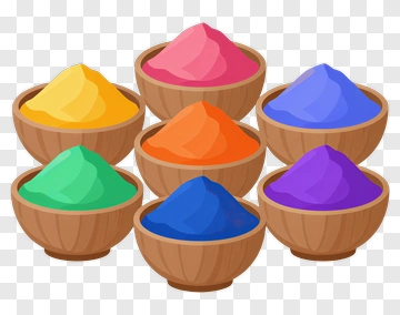 Colorful Bowls Of Powdered Pigments PNG