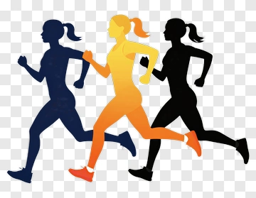 Running Women In Silhouette PNG