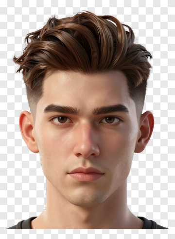 Realistic Young Man With Stylish Hair PNG