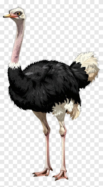 Realistic Ostrich Standing PNG