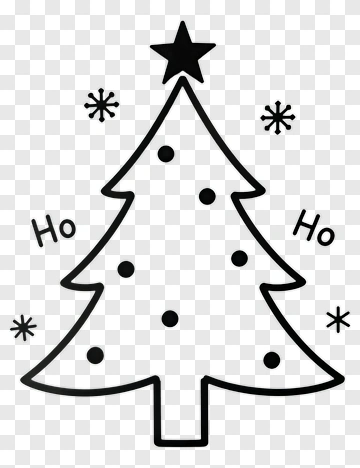 Christmas Tree With Ho Ho Text PNG